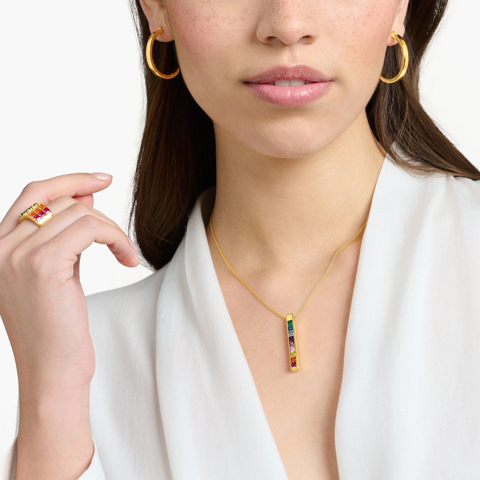 THOMAS SABO Necklace colourful stones gold - Image 4