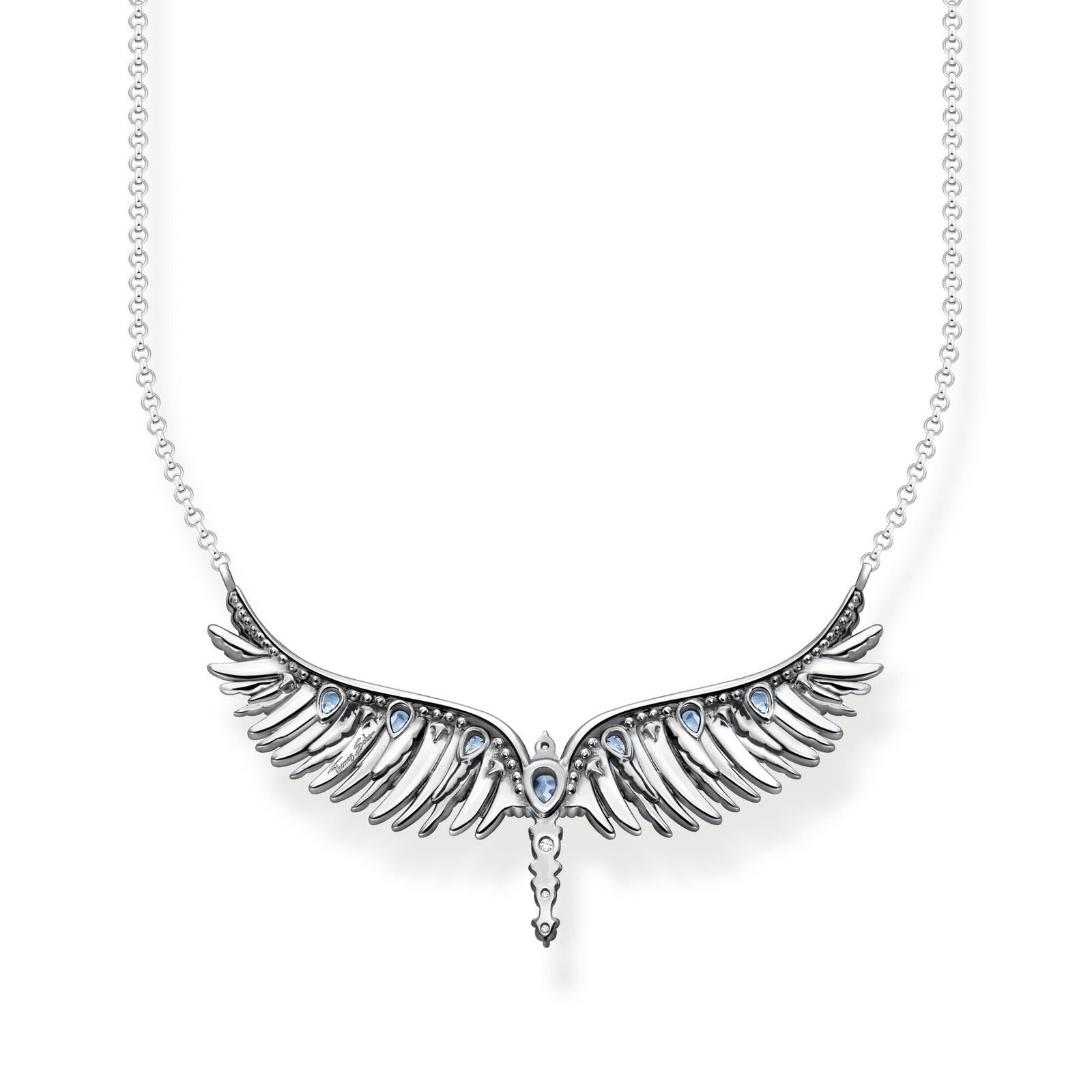 THOMAS SABO Necklace phoenix wing with blue stones silver - Image 2