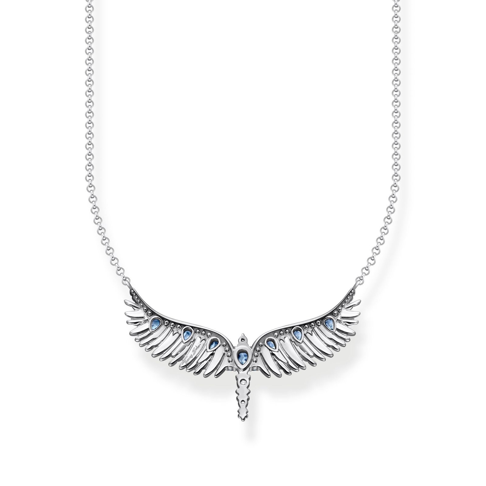 THOMAS SABO Necklace phoenix wing with blue stones silver - Image 2