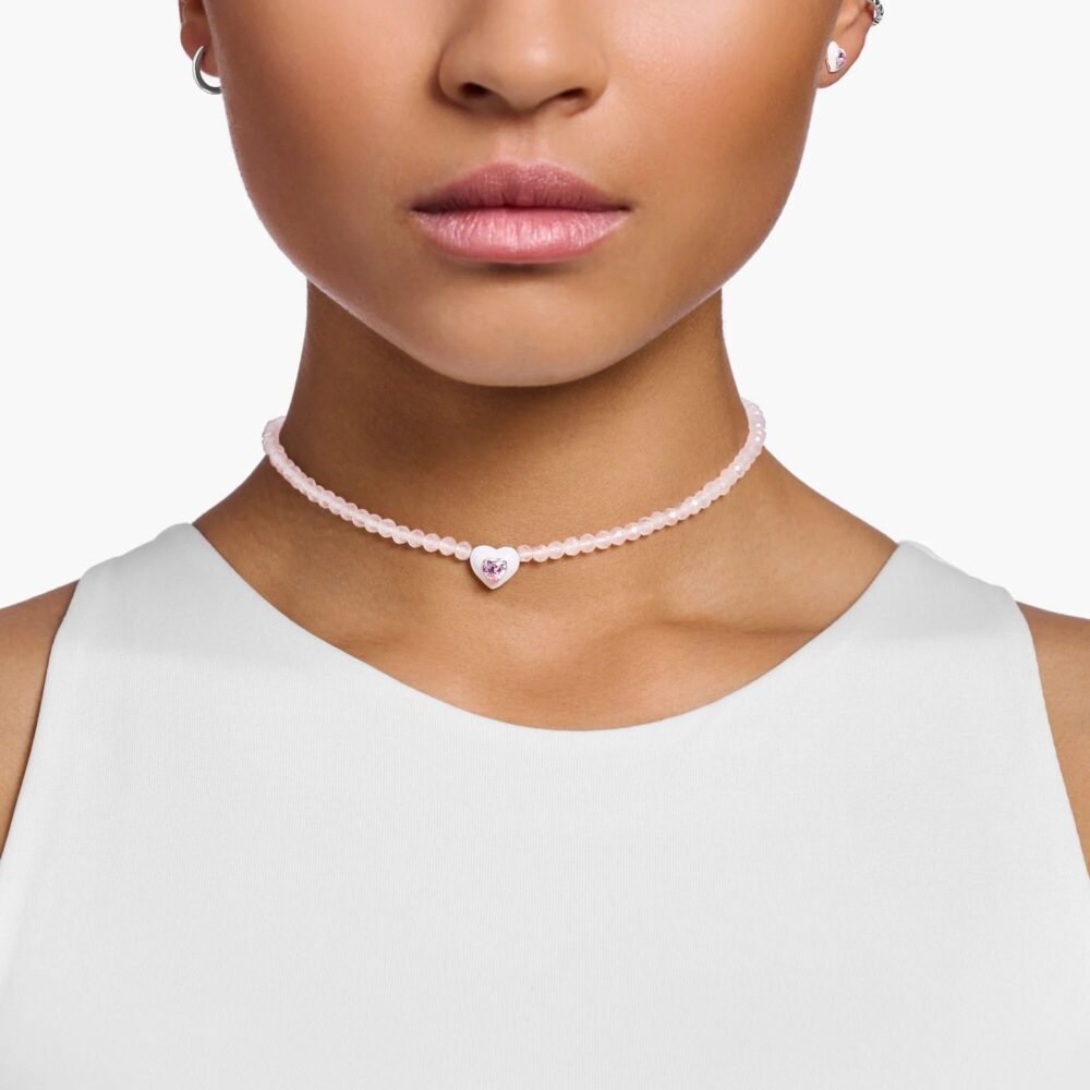 THOMAS SABO Choker Heart With Pink Pearls - Image 2