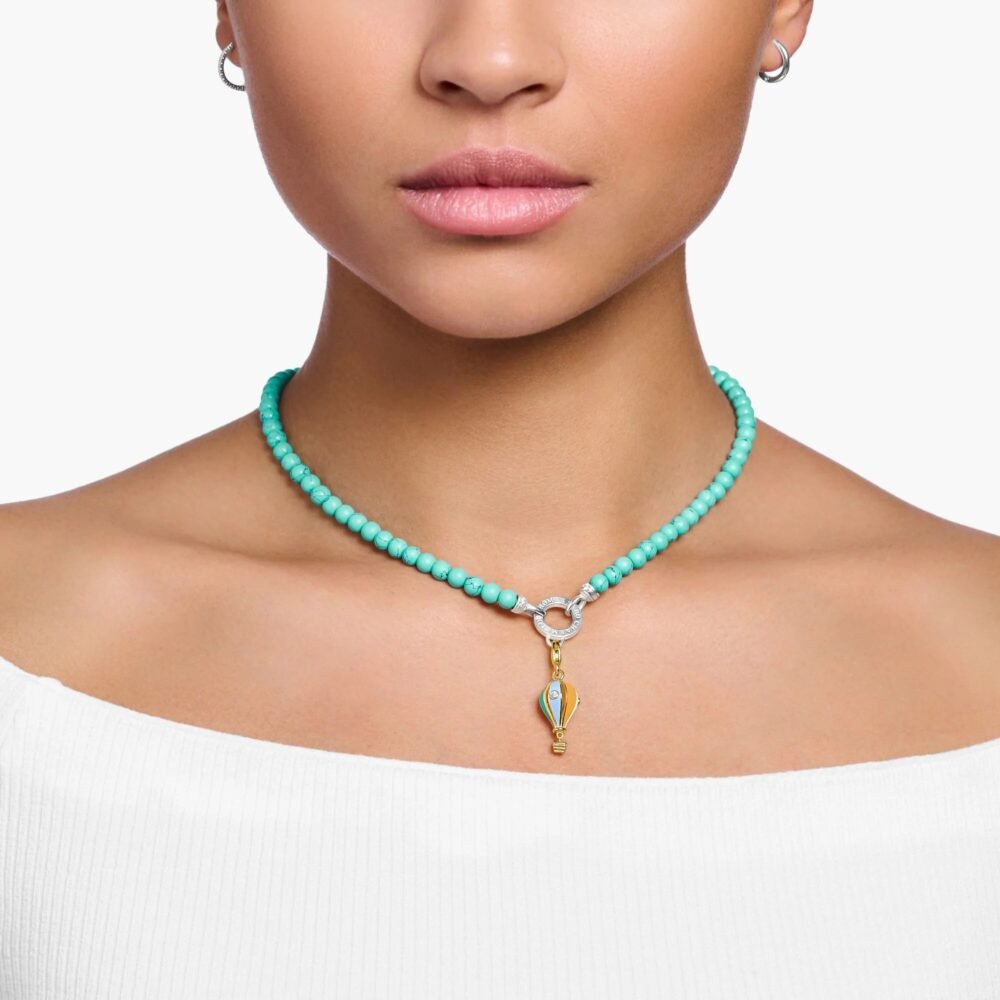 THOMAS SABO Turquoise Beads Charm Necklace - Image 2