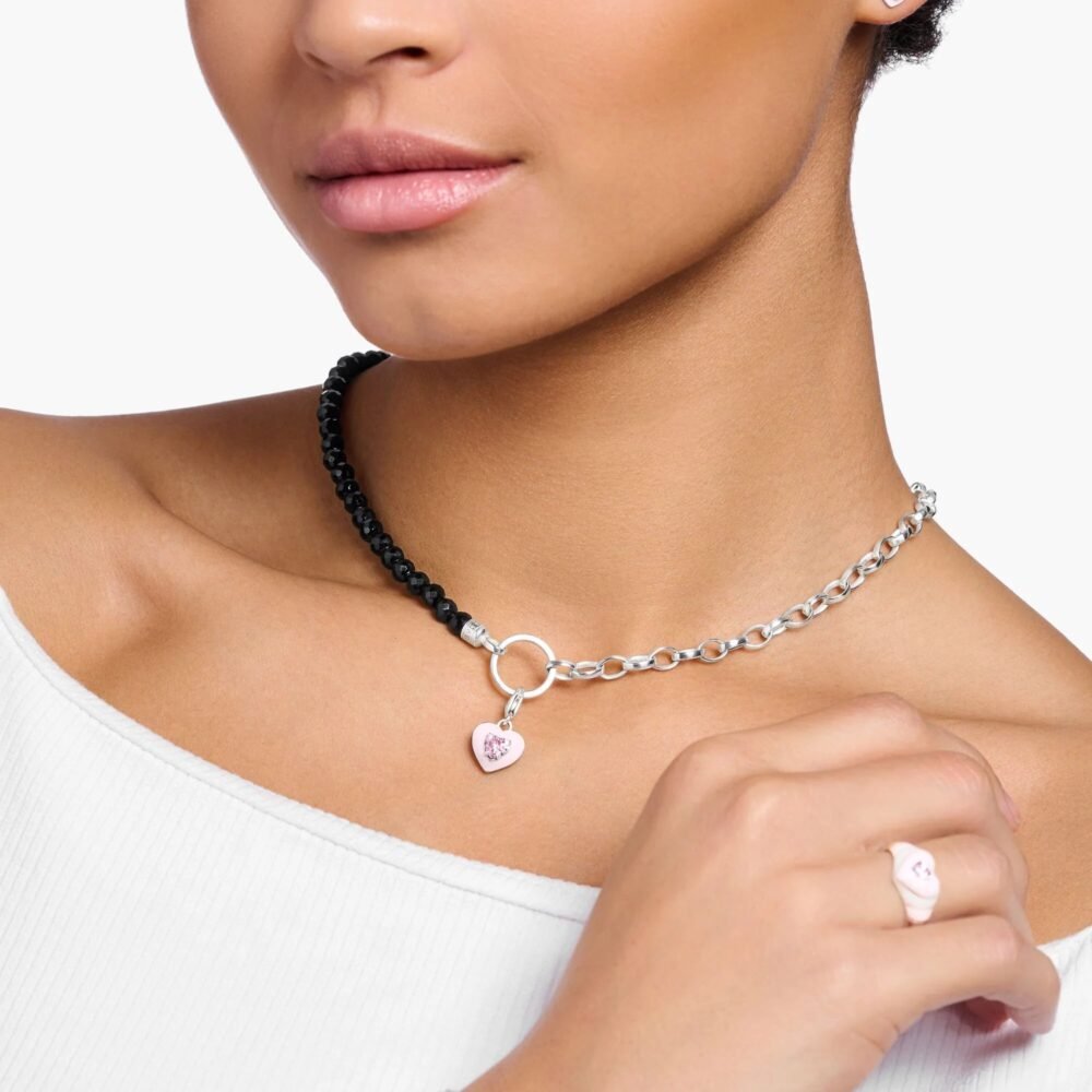 THOMAS SABO Chain Onyx Bead Necklace - Image 2