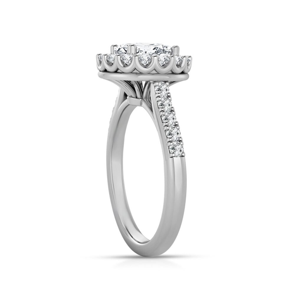 2.00ct Lab Grown Halo Diamond Ring in 18K White Gold - Image 3