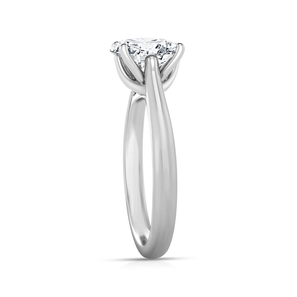 1.50ct Lab Grown Oval Diamond Ring in 18K White Gold - Image 3