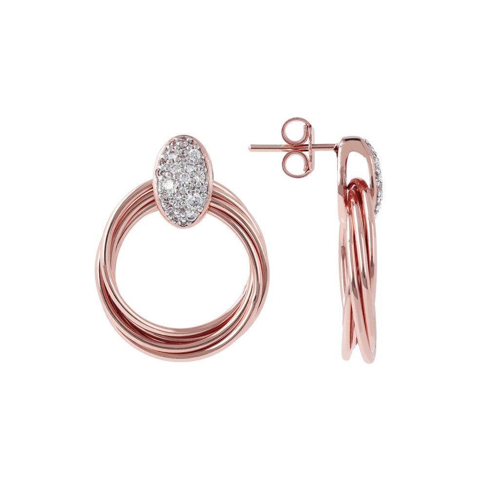 Bronzallure Multicircle Dangle Earrings With Cubic Zirconia - Image 3