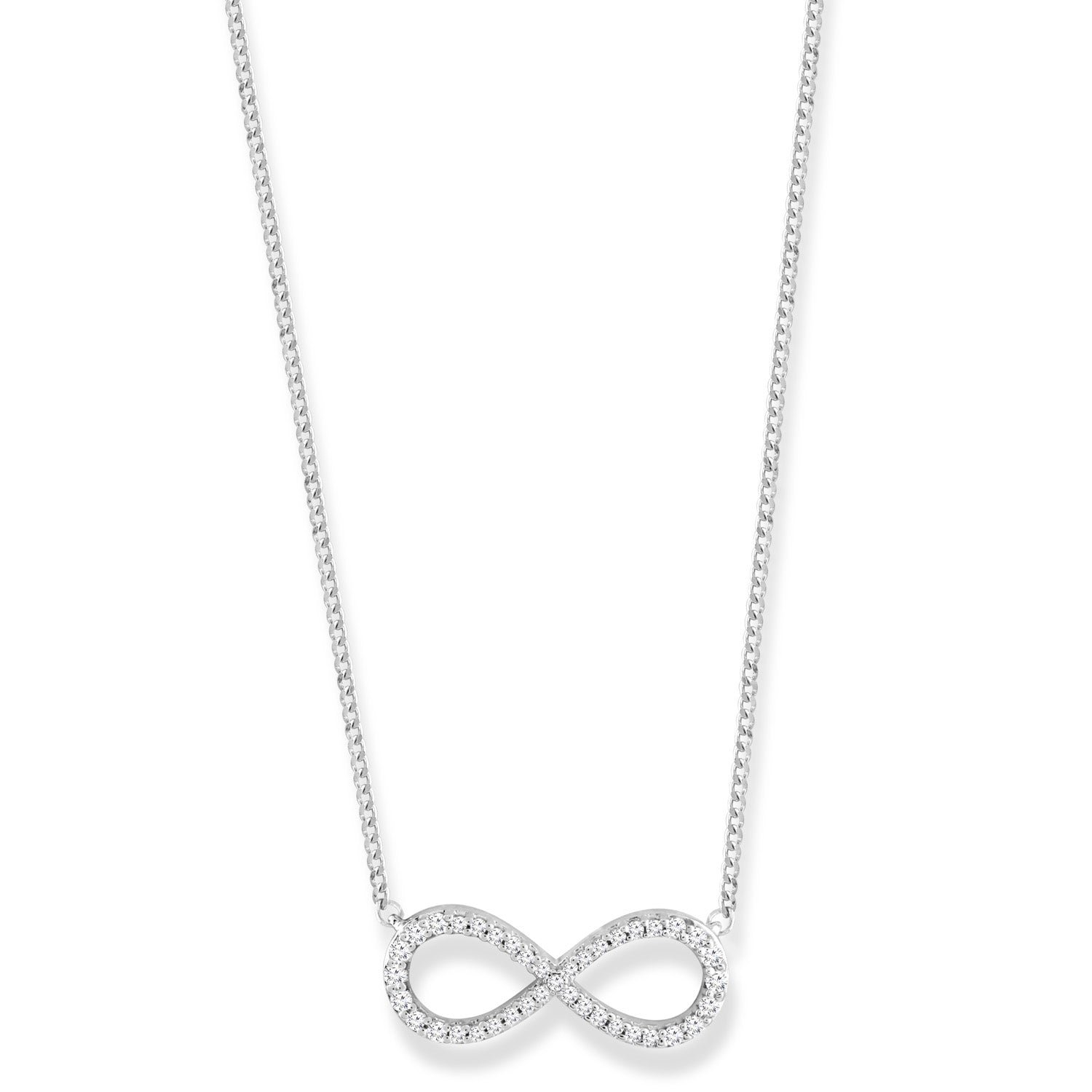 Diamond Necklace with 0.10ct Diamonds in 9K White Gold