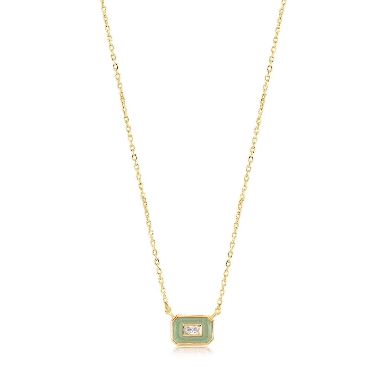 Ania Haie Sage Enamel Emblem Gold Necklace