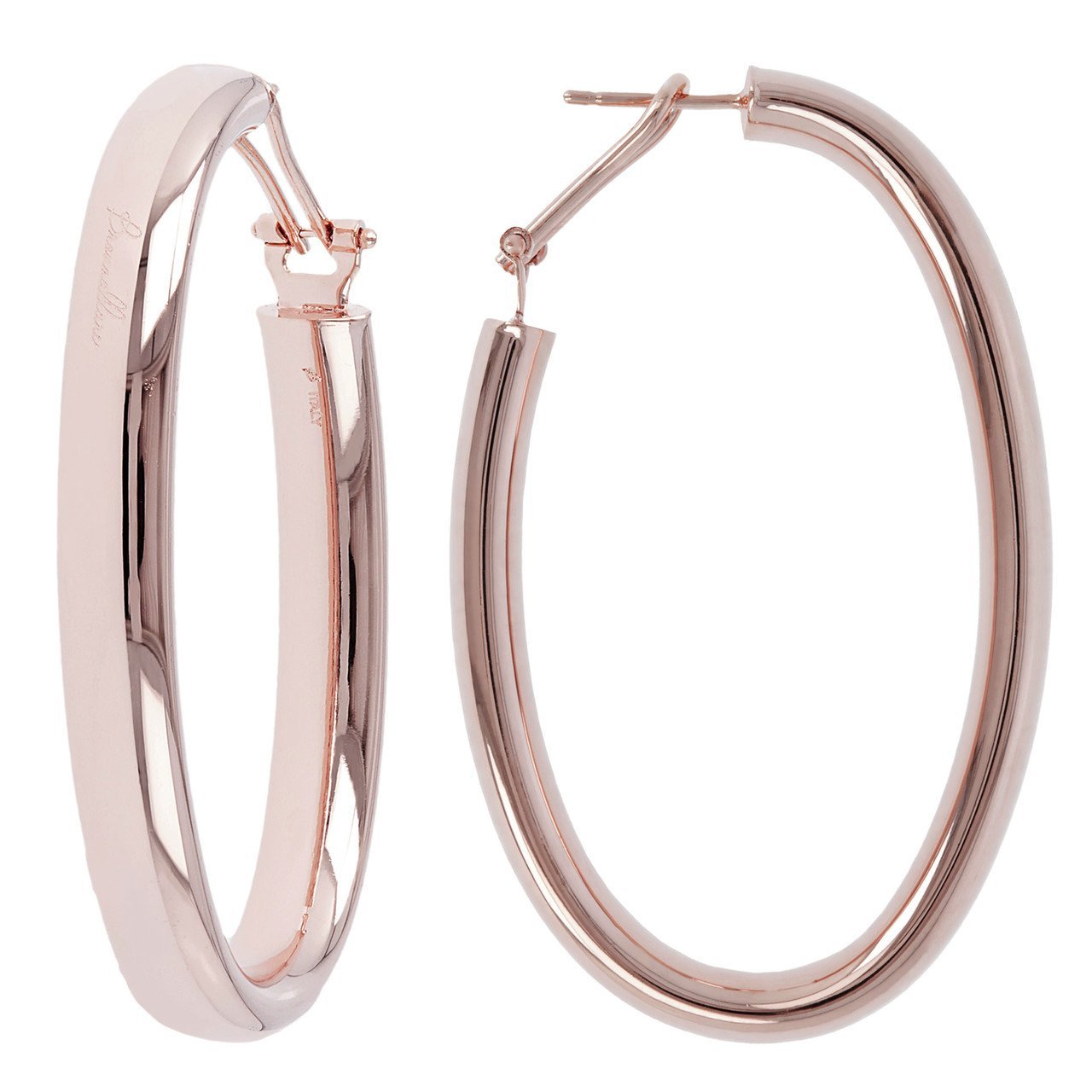 Bronzallure Golden Rose Oval Hoop Earrings - Image 3