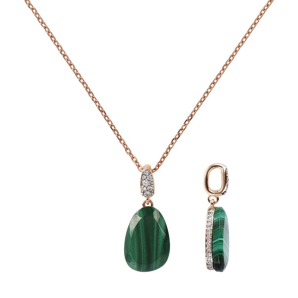 Bronzallure Necklace With Stone Pendant And Pave Details - Image 9
