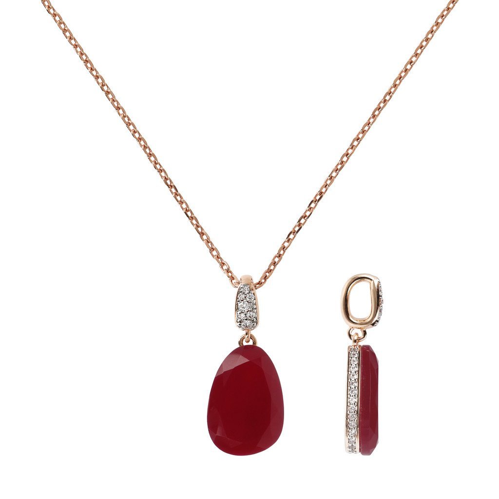 Bronzallure Necklace With Stone Pendant And Pave Details - Image 11