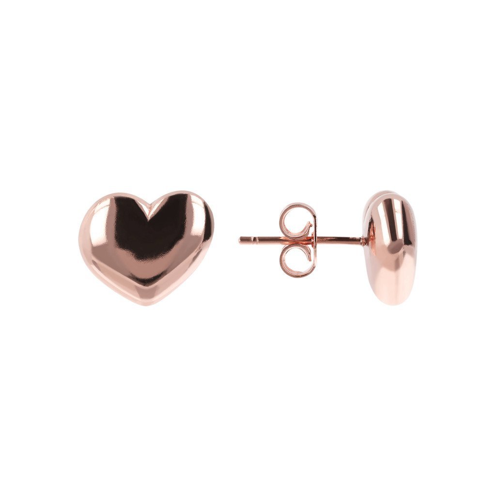 Bronzallure Heart Shaped Golden Rose Stud Earrings - Image 3