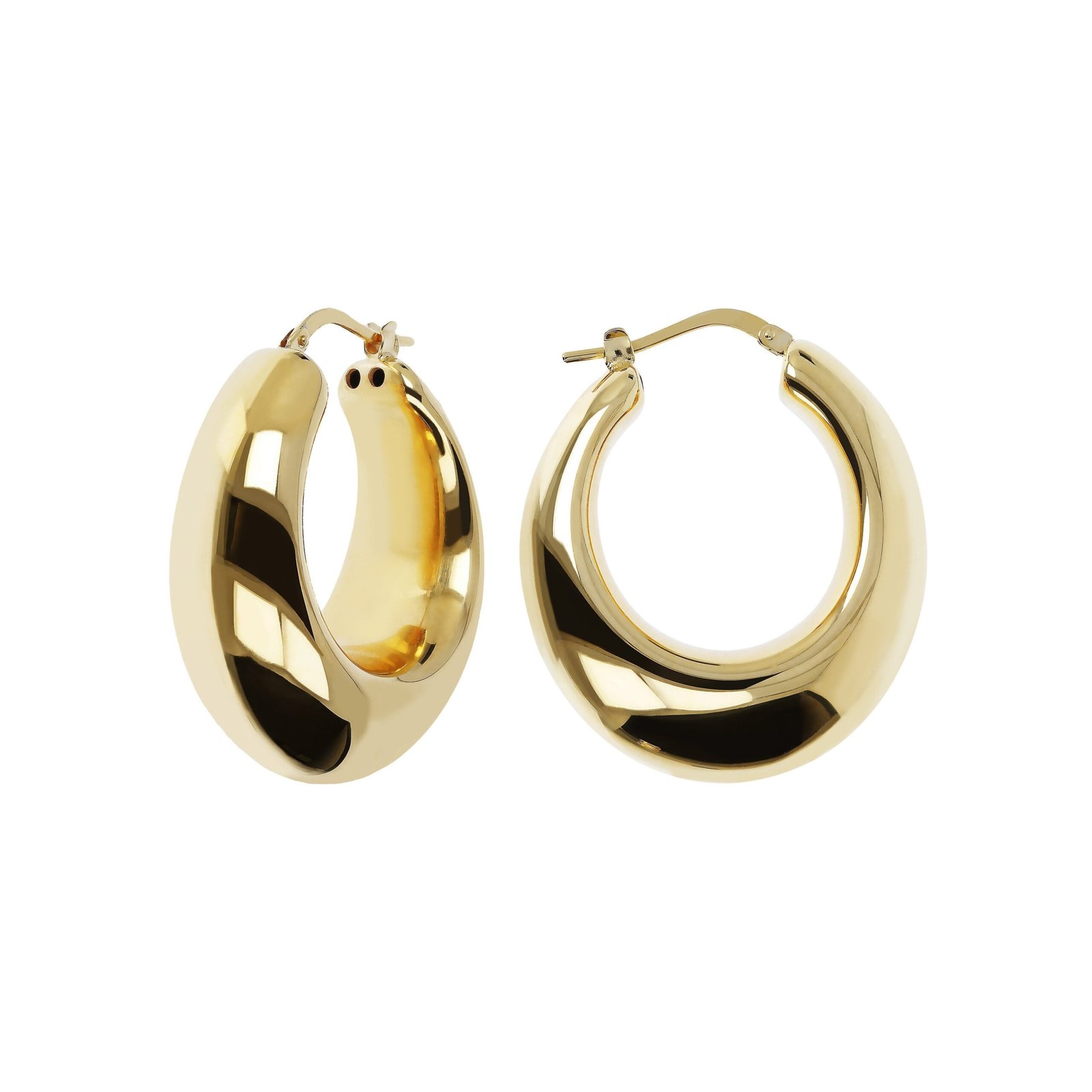 Bronzallure Golden Domed Hoop Earrings - Image 2