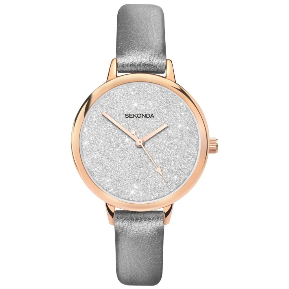 Sekonda Women's Glitter Dial Watch Silver Strap SK40024