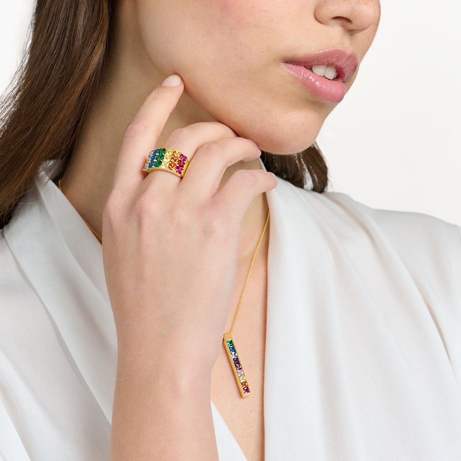 THOMAS SABO Ring colourful stones pavé gold - Image 2