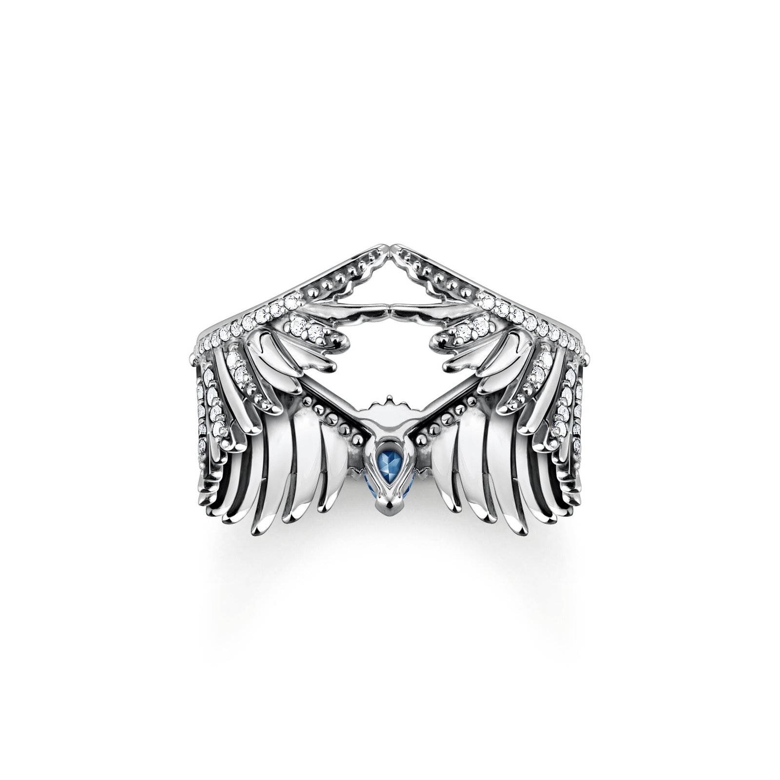THOMAS SABO Ring phoenix wing with blue stones silver - Image 2