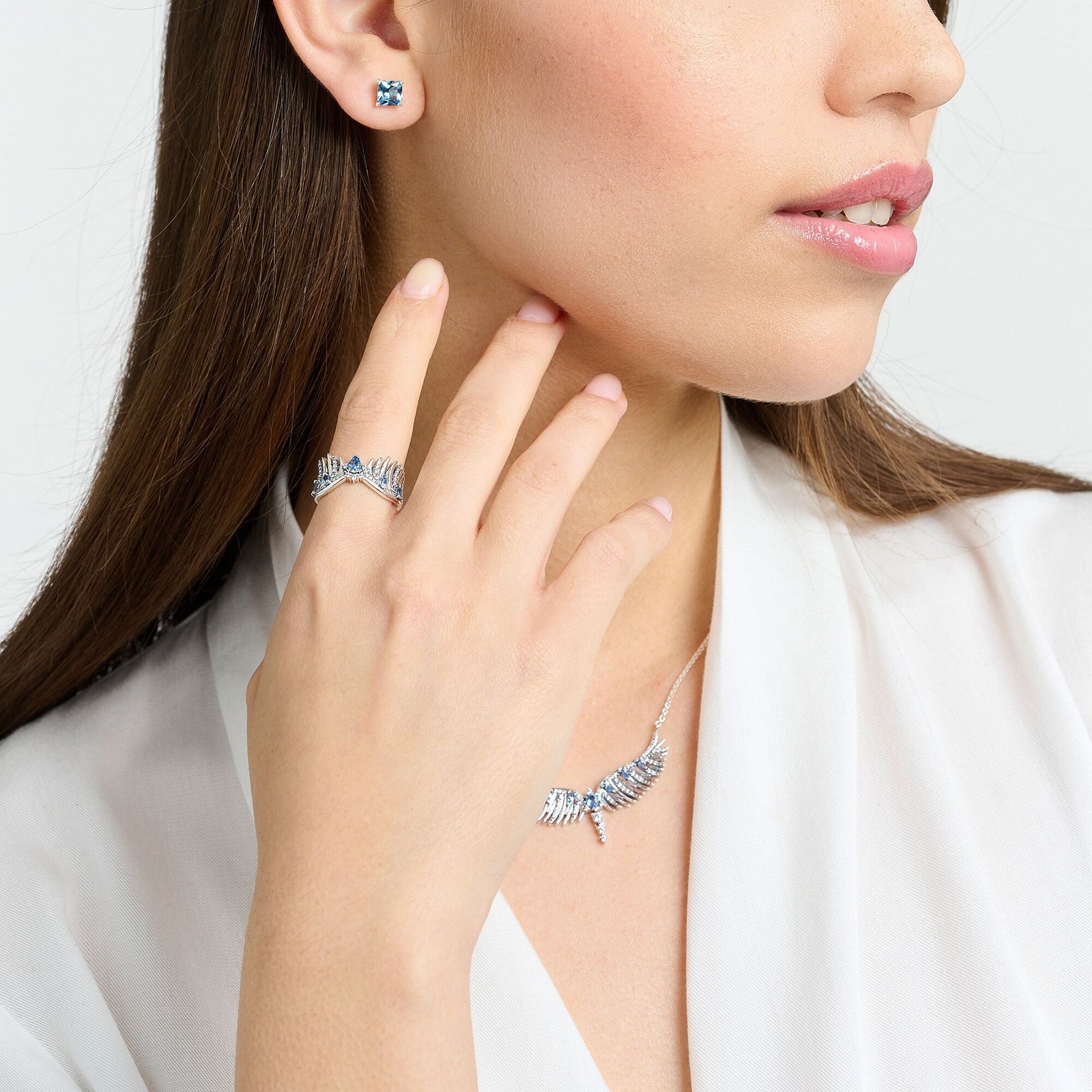 THOMAS SABO Ring phoenix wing with blue stones silver - Image 3