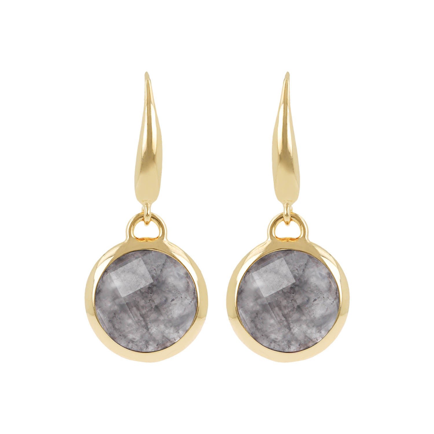 Bronzallure Golden Natural Stone Hook Earrings - Image 2