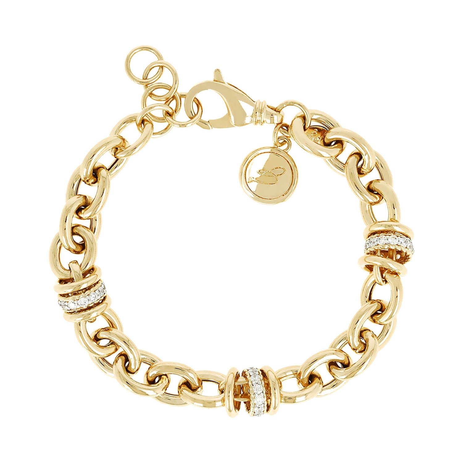 Bronzallure Golden Alternating Links Victoria Bracelet - Image 2