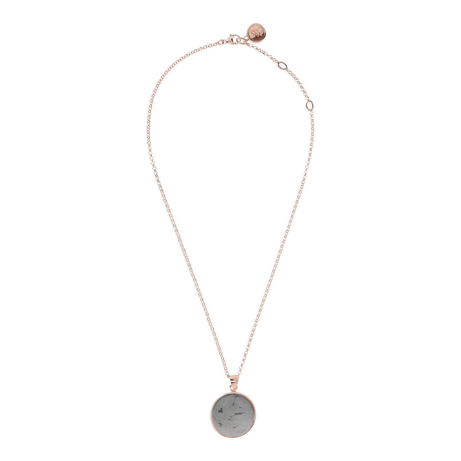 Bronzallure Medium Stone Disc Pendant Necklace - Image 2