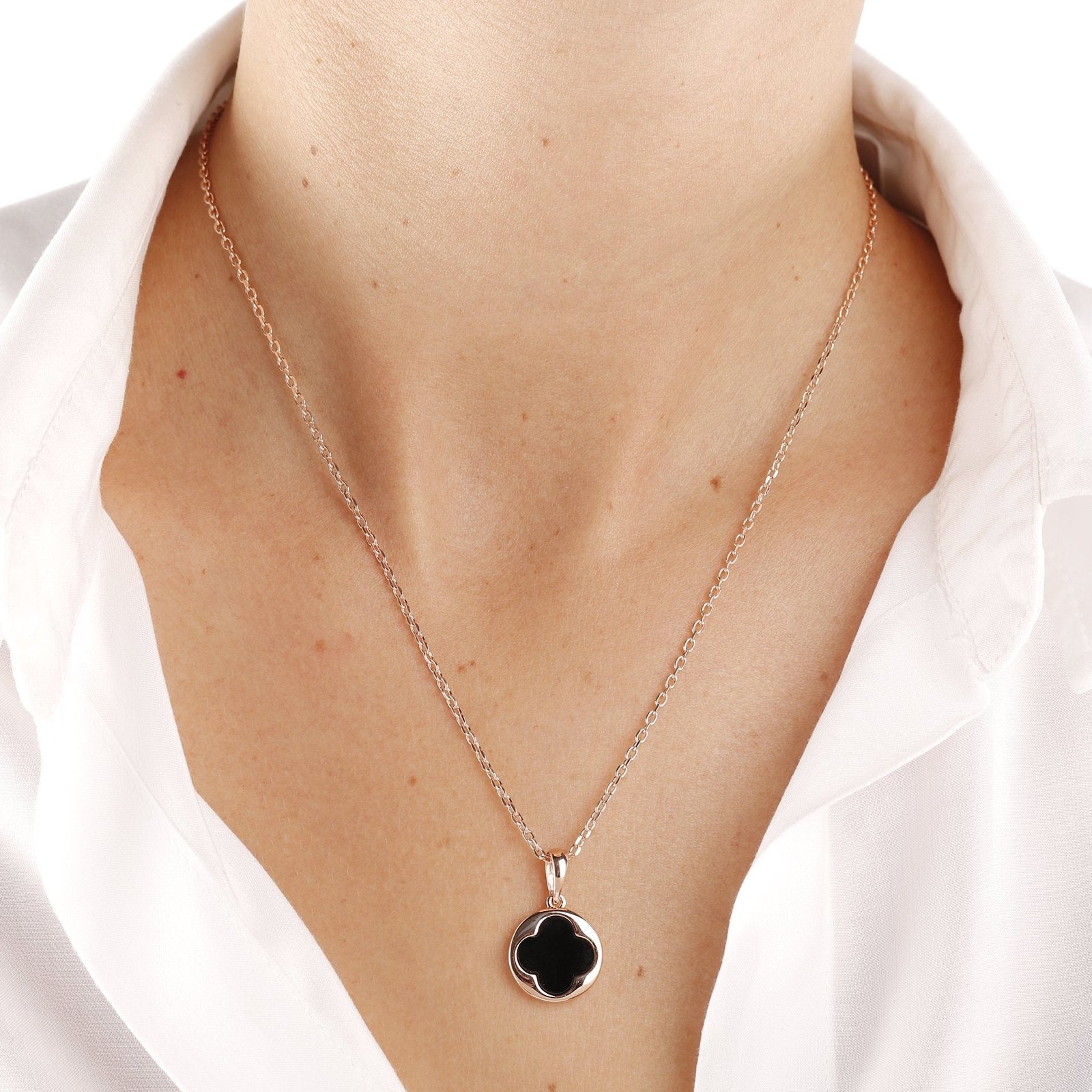 Bronzallure Small Four-Leaf Clover Necklace - Image 2