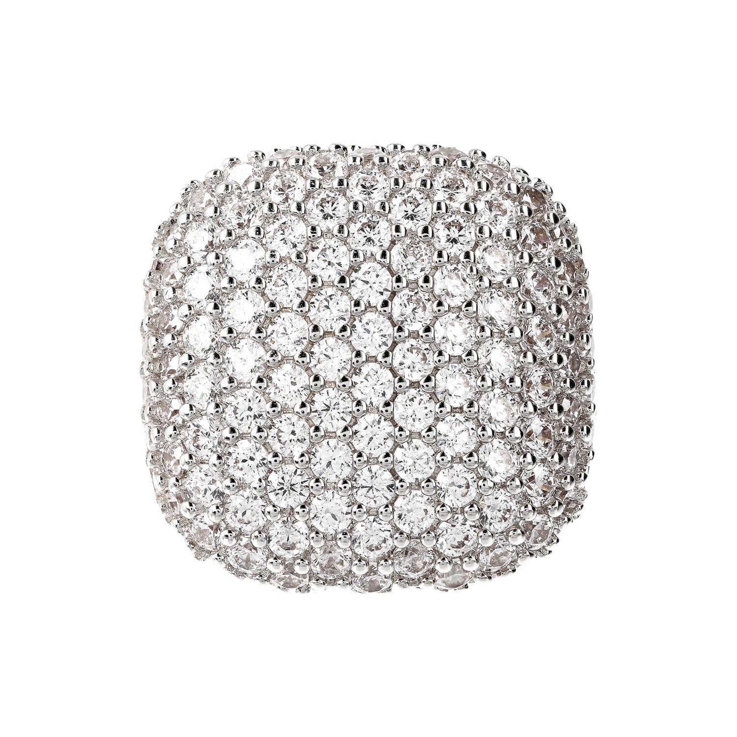 Bronzallure Golden Cubic Zirconia Large Square Ring - Image 2