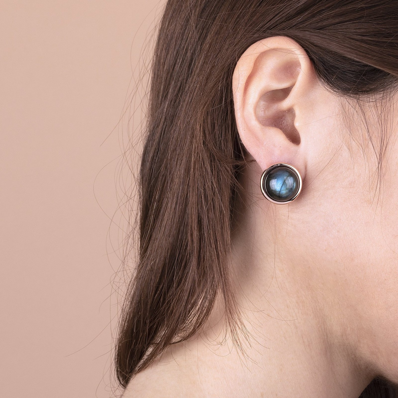 Bronzallure Stud Earrings with Natural Gems - Image 2