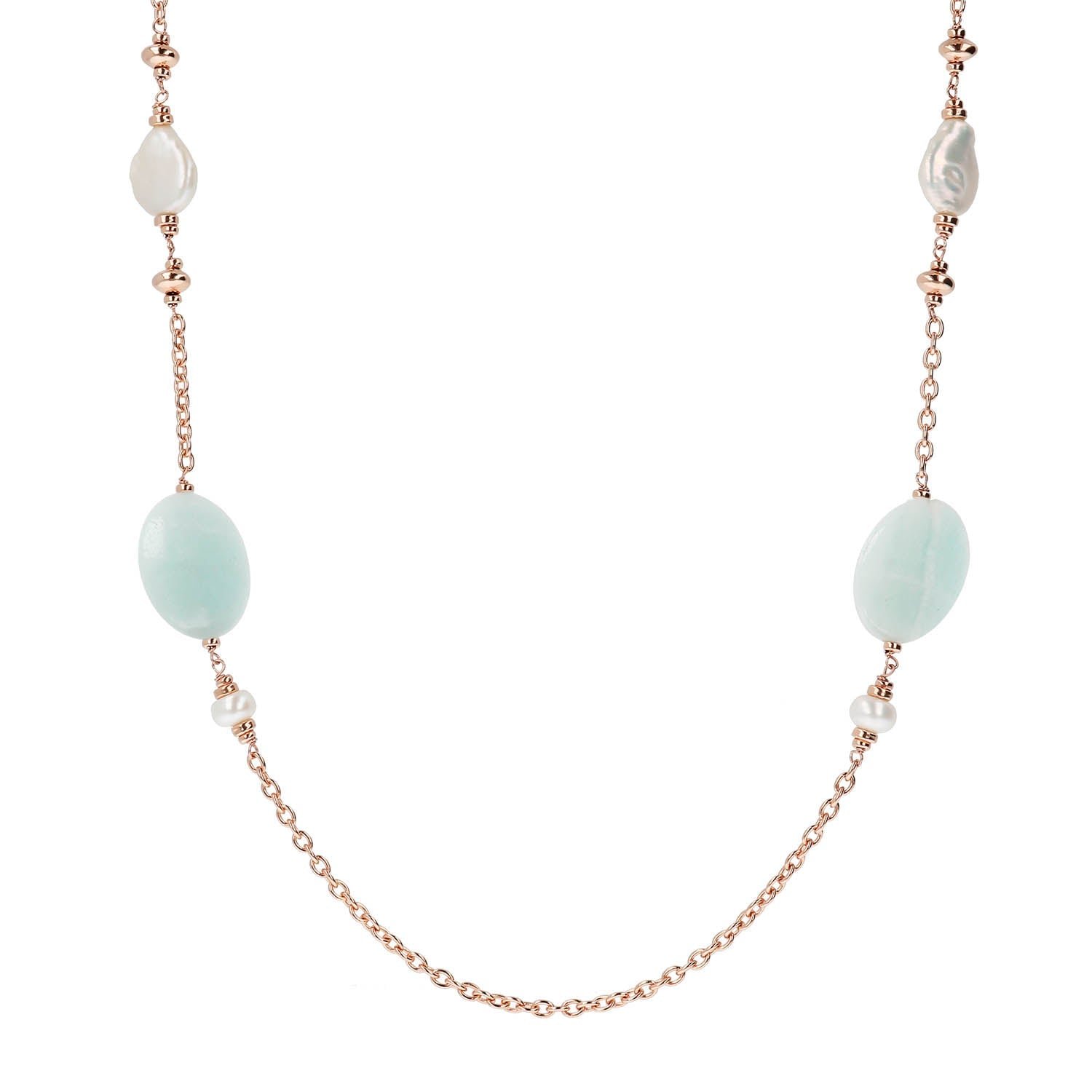 Bronzallure Pearls and Natural Stones Necklace - Image 4