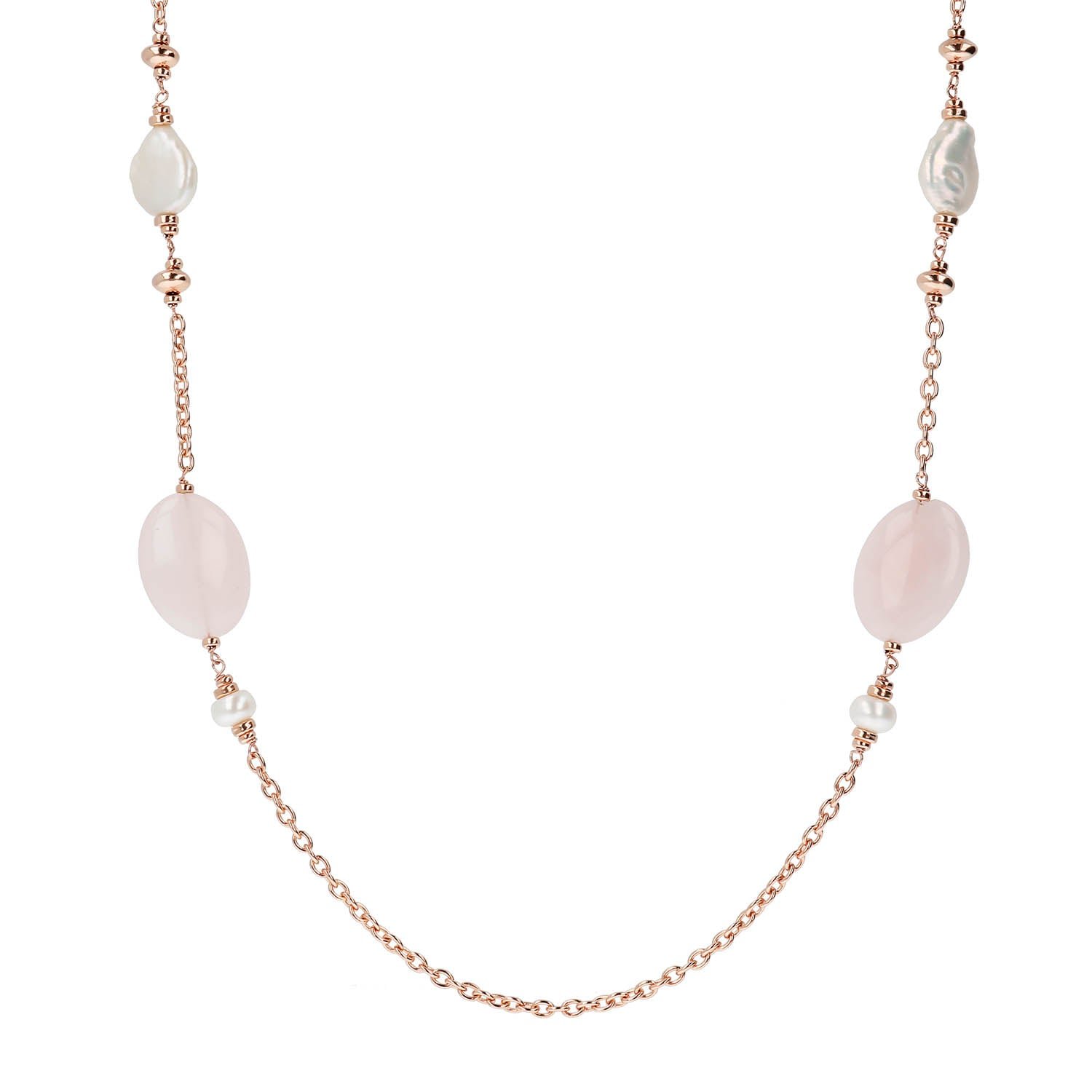 Bronzallure Pearls and Natural Stones Necklace - Image 2