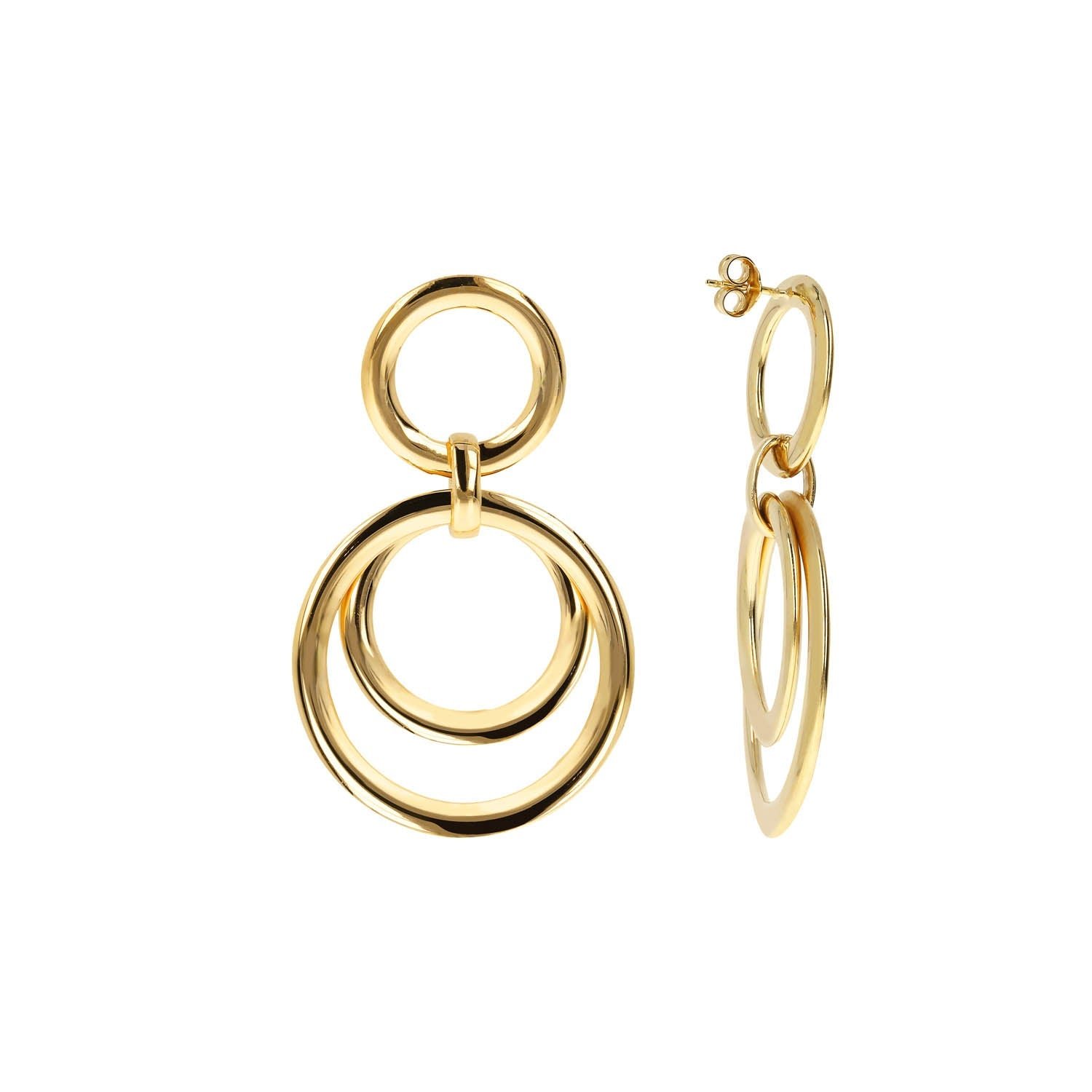 Bronzallure Golden Rose Multi Circle Drop Earrings - Image 2