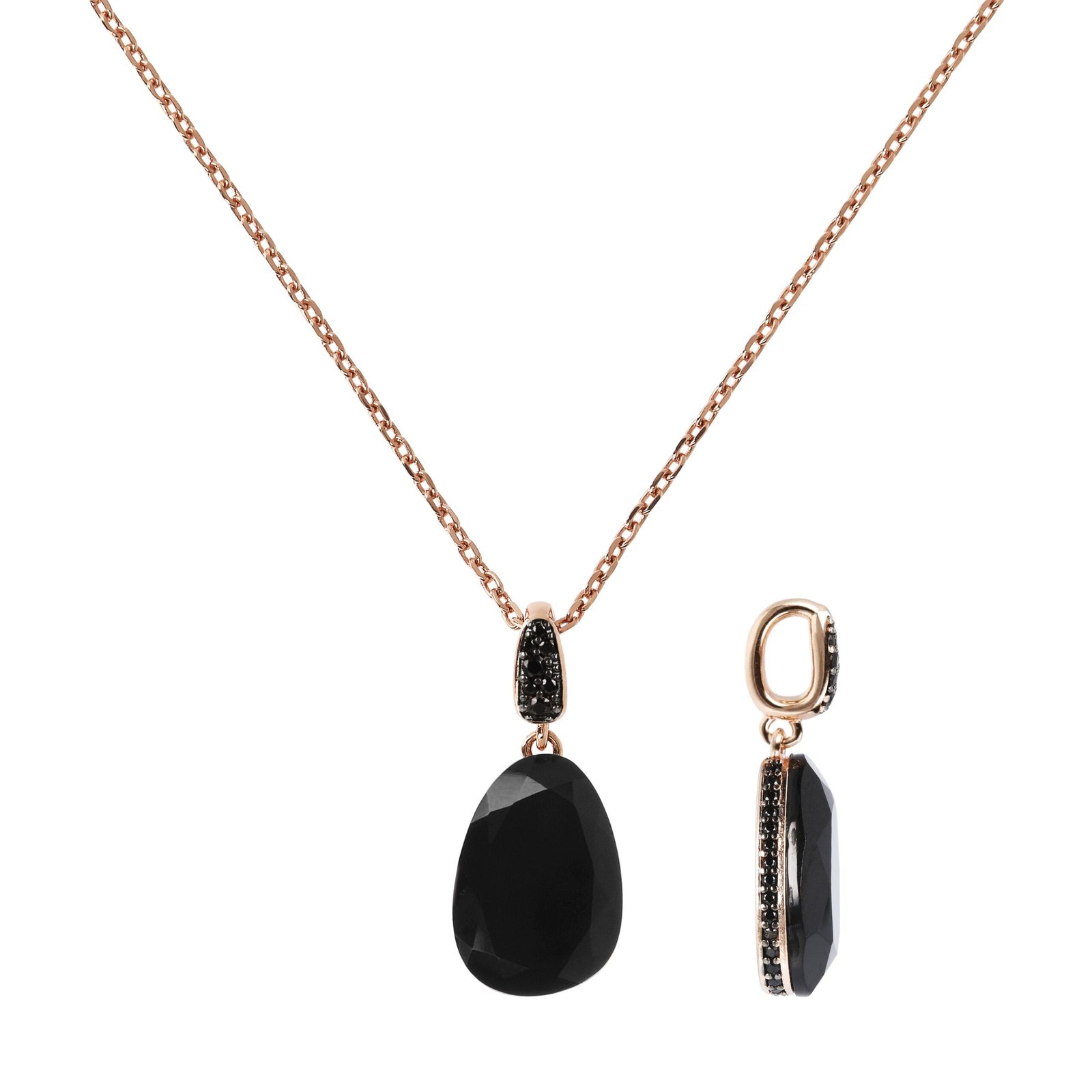 Bronzallure Necklace With Stone Pendant And Pave Details - Image 4