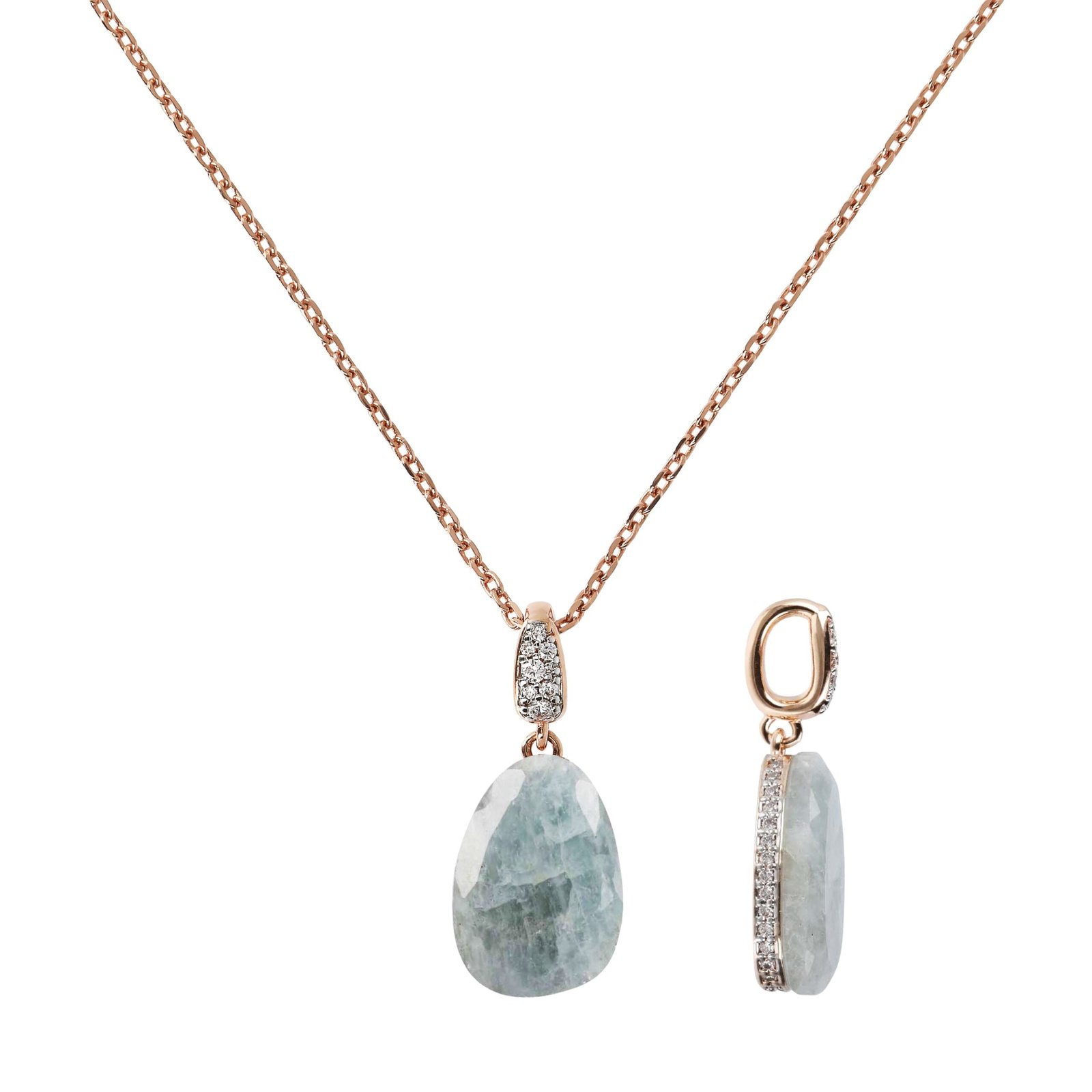 Bronzallure Necklace With Stone Pendant And Pave Details - Image 6
