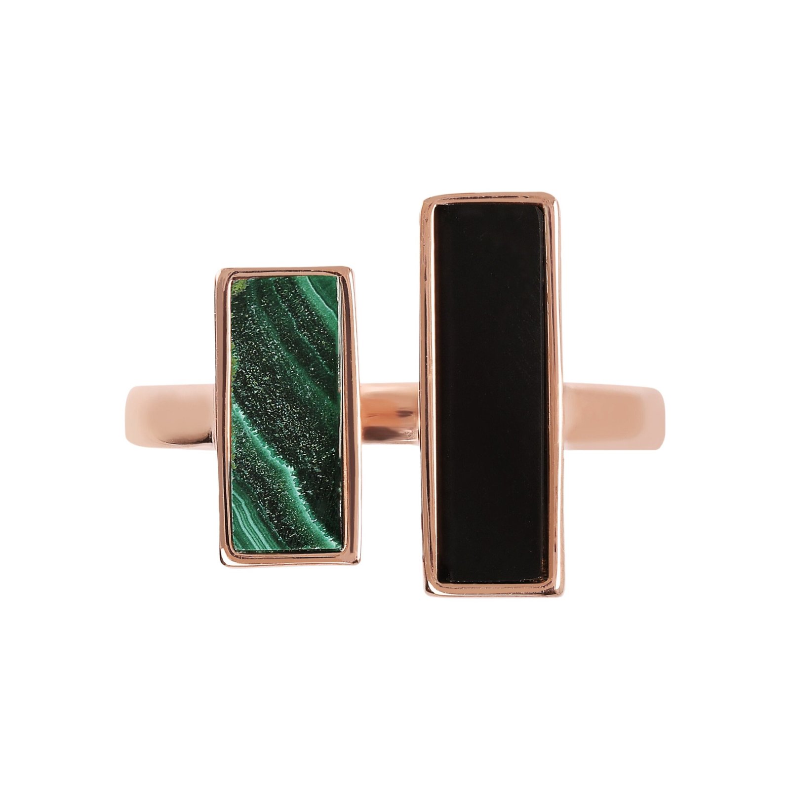 Bronzallure Bicolor Natural Stones Ring - Image 5