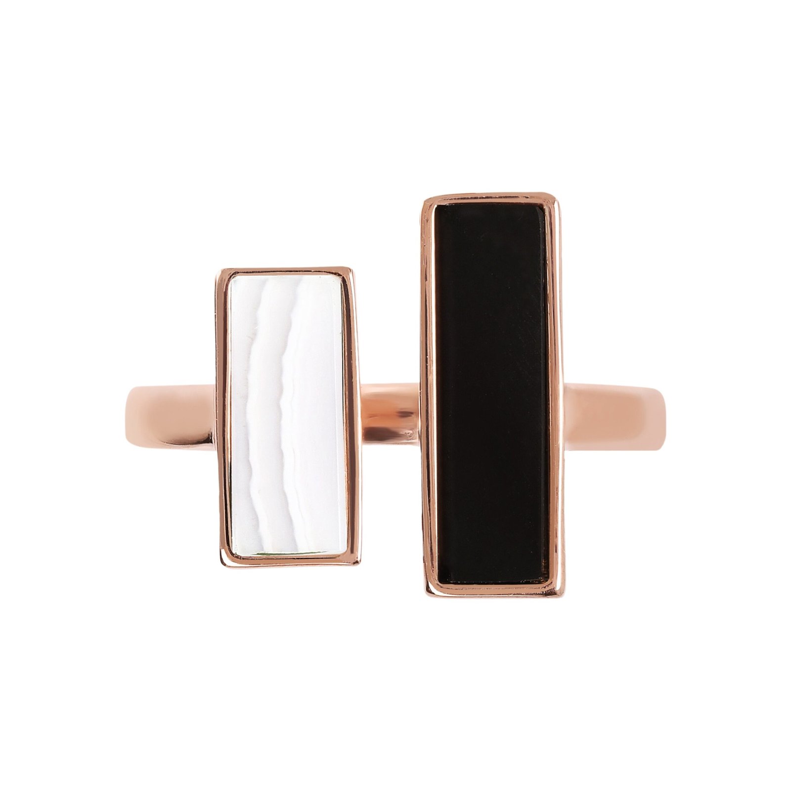 Bronzallure Bicolor Natural Stones Ring - Image 3