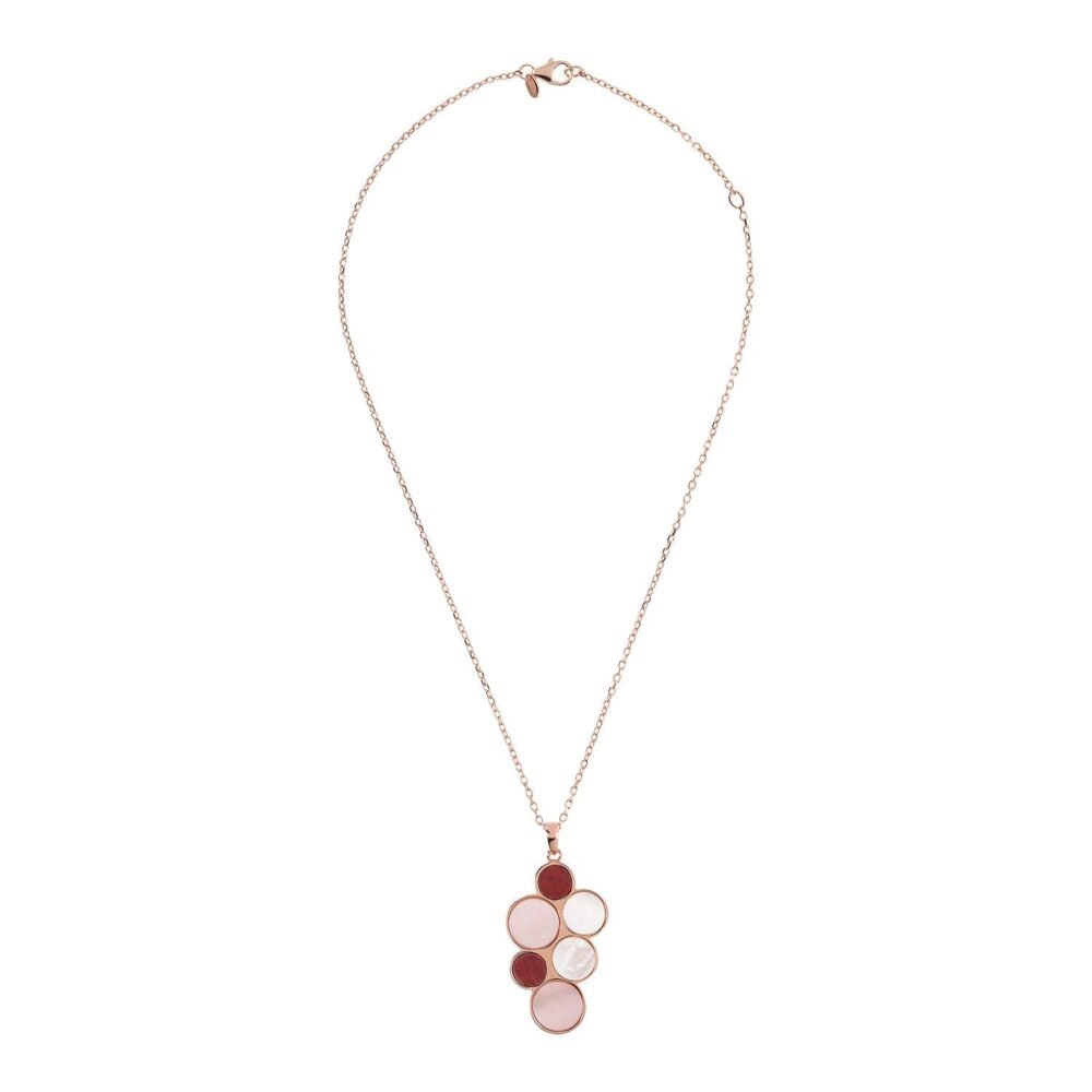 Bronzallure Alba Red Fossil Flat Necklace 43cm - Image 2