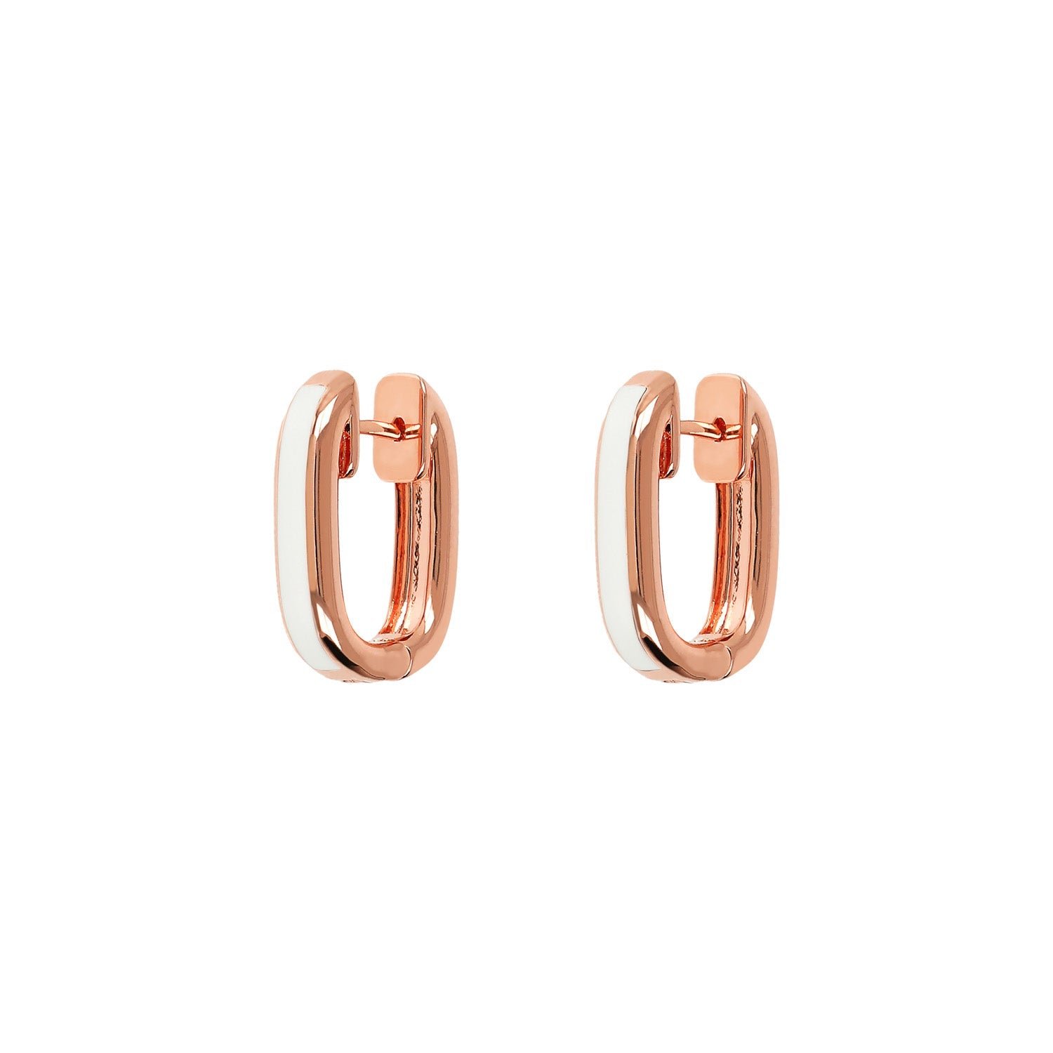 Bronzallure Miss Enamel Oval Hoop Earrings - Image 2