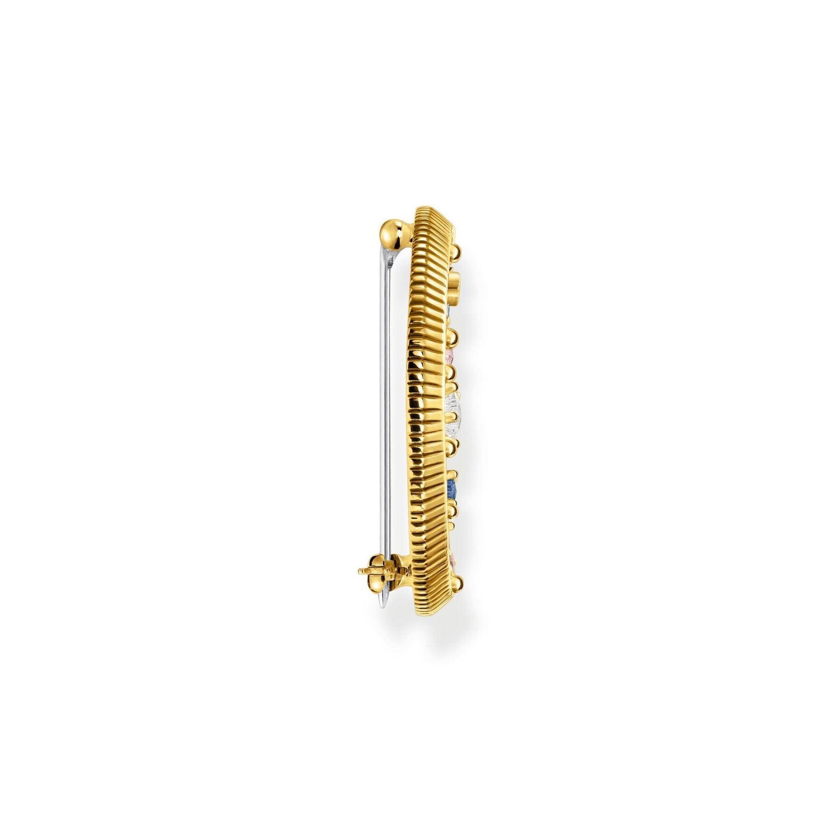 THOMAS SABO Brooch crescent moon with coloured stones gold - Image 2