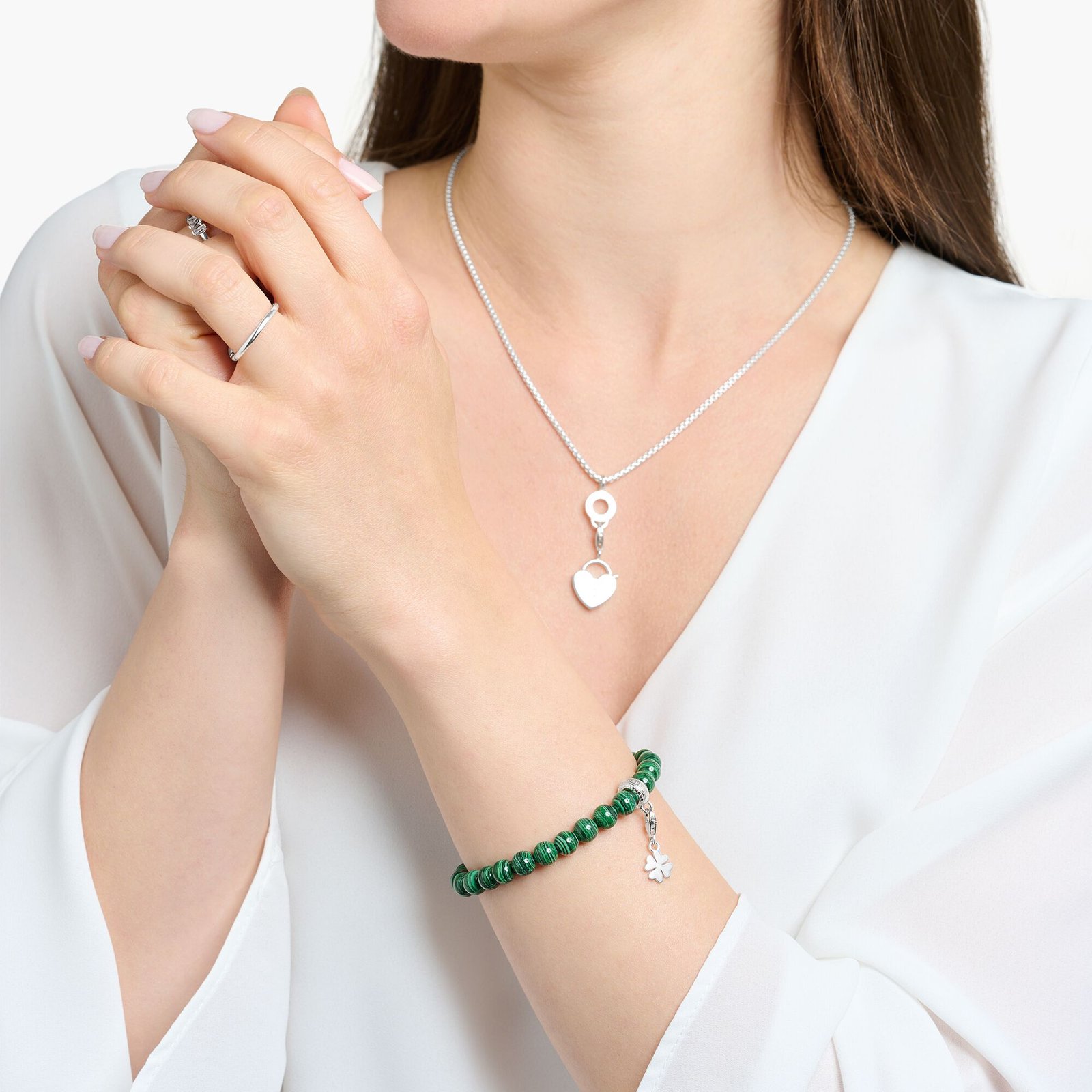 THOMAS SABO Charm Bracelet Green Stones - Image 2