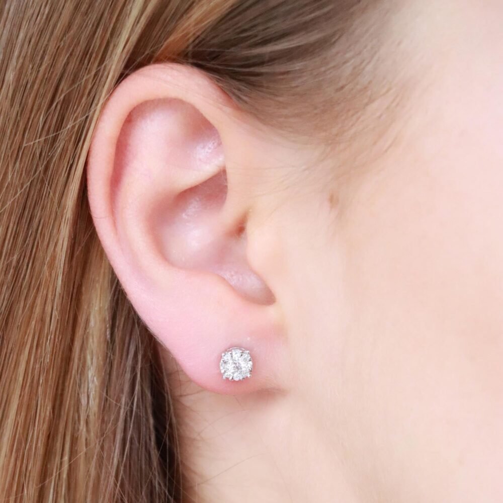 Stud Earrings with 0.33ct Diamonds in 9K White Gold - Image 2